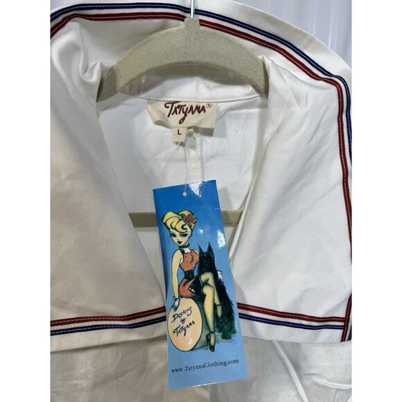 Tatyana Bimmy Nautical VTG NWT Navy White 1 Piece W/Shorts America July 4 Size L - Picture 4 of 6